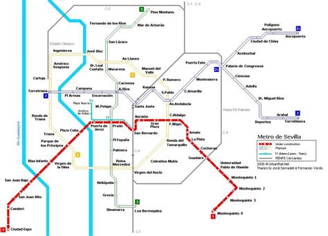 Metro Sevilla map - Map of Seville metro (Andalusia - Spain)