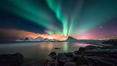 lofoten, polar lights, arctic, night, 1080P, northern lights, europe ...