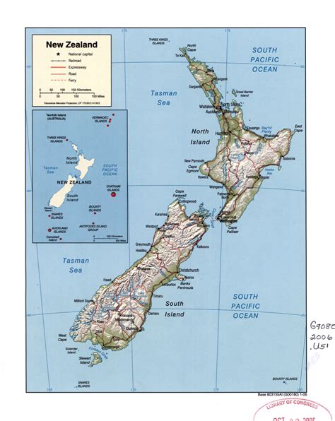 Large Detailed Political Map Of New Zealand With Roads And Cities In ...