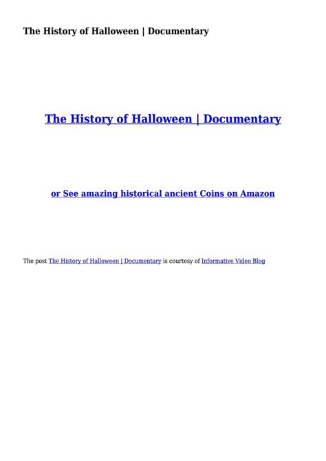 The History of Halloween | Documentary... by Reallife History - Issuu