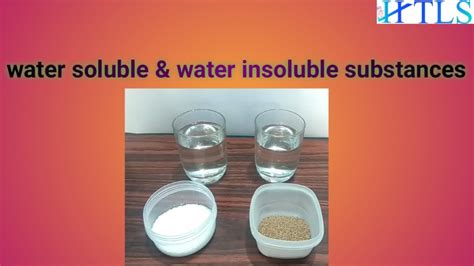 water soluble substances and water insoluble substances - YouTube