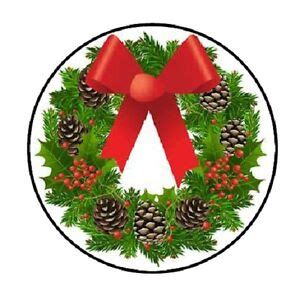 48 Christmas Wreath!!! ENVELOPE SEALS LABELS STICKERS 1.2" ROUND