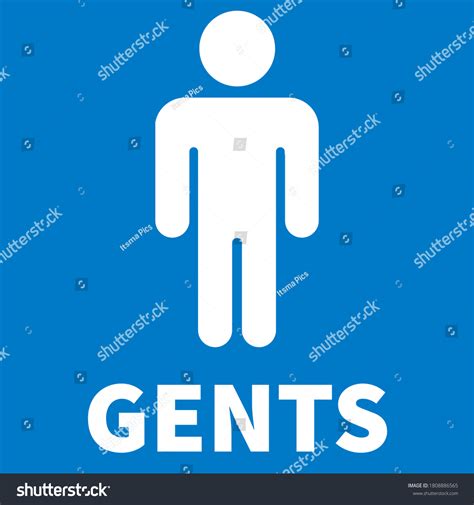 Gents Toilet Signage Printable Image Blue Stock Illustration 1808886565 ...