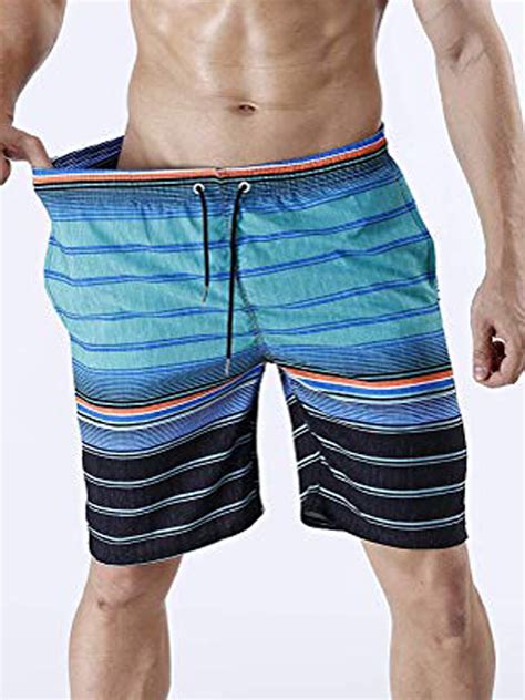 Lelinta Mens Swim Trunks Board Shorts Bathing Suits Elastic Waist ...