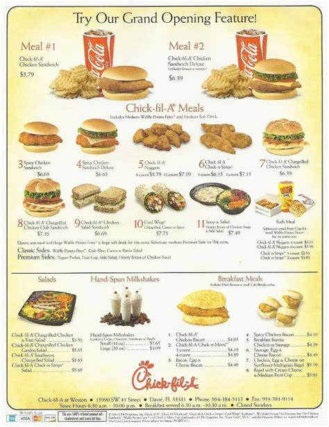 Chick Fil-a Menu