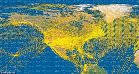 World Map Flight Paths