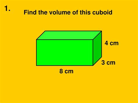 PPT - Find the volume of this cuboid PowerPoint Presentation, free ...