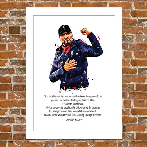 Liverpool Jurgen Klopp Quote Framed Illustration Print | Etsy