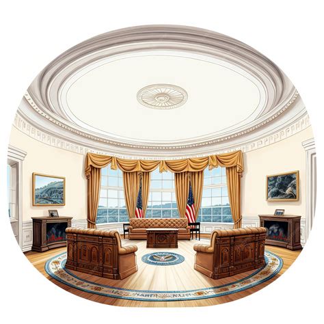 Premium AI Image | illustration of Oval Office illustration on white ...