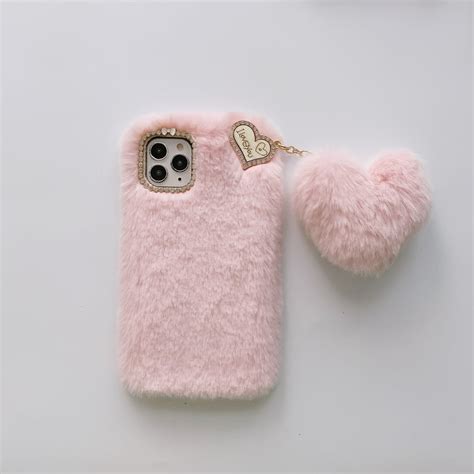 Allytech iPhone 12 Pro Max Case 6.7", Cute Girly Soft Warm Faux Fur ...