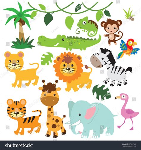 Jungle Animals Vector Illustration Stock Vector (Royalty Free ...