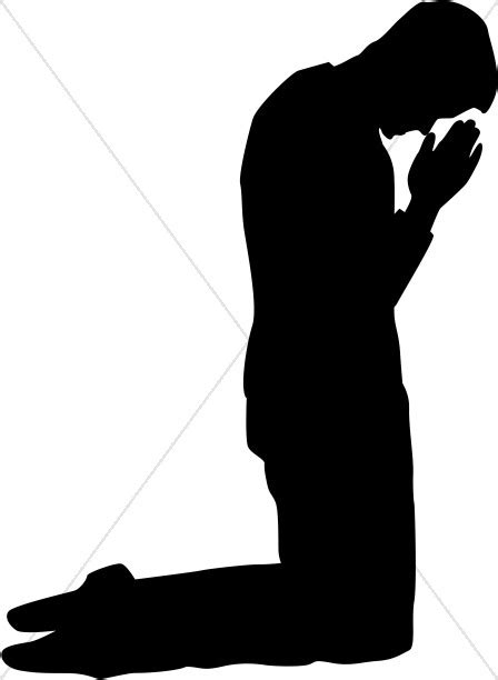 Man Kneeling In Prayer Silhouette