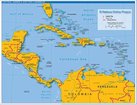 Map Of South America And Central America With Capitals - Carla Cosette