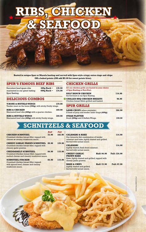 Spur Steak Ranches Menu Prices & Specials