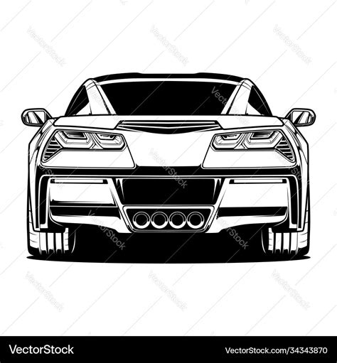 Black and white car Royalty Free Vector Image - VectorStock