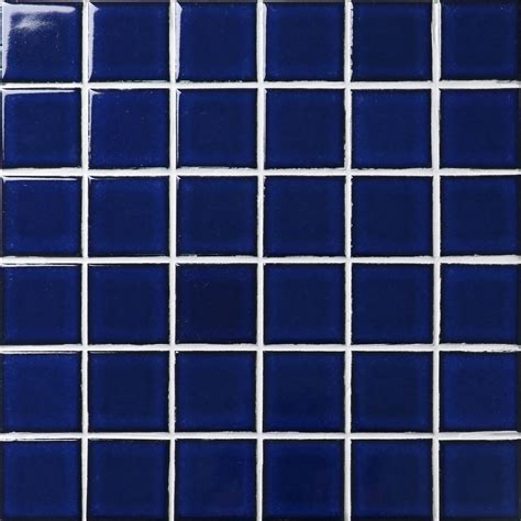 A pure blue crystal ceramic mosaic tile popular for its glossy surface ...