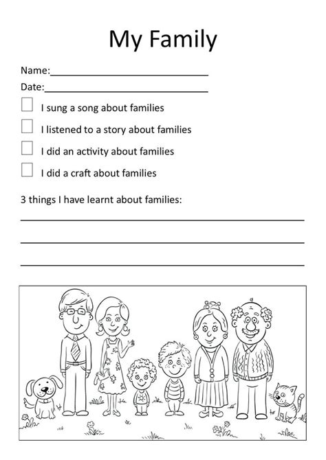 Family Worksheets For Kindergarten | Family worksheet, Kindergarten ...