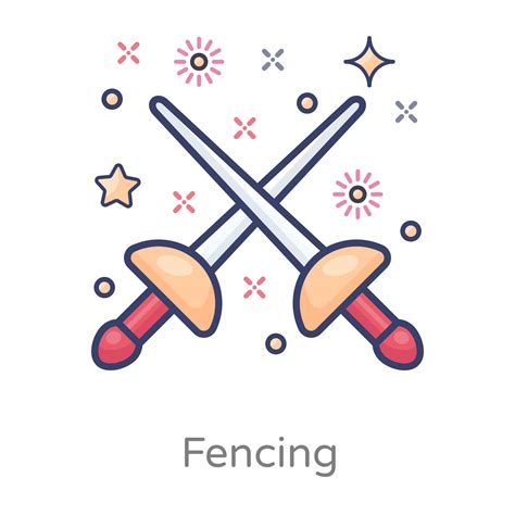 Fencing Sword Fight Design 2591213 Vector Art at Vecteezy