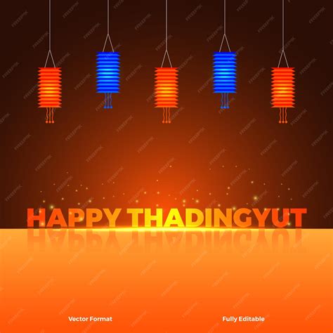 Premium Vector | Celebration thadingyut festival background with lanterns