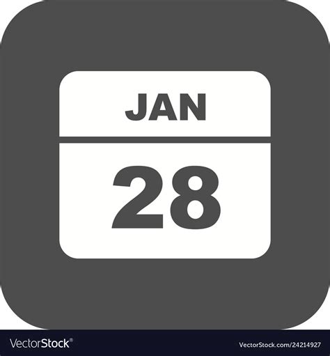 January 28th date on a single day calendar Vector Image