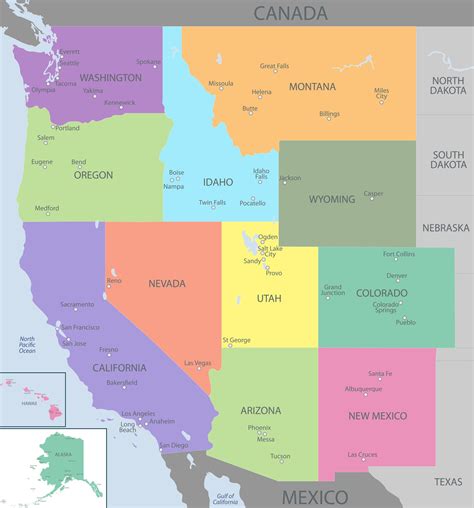 Map Of Us Western Region - Deeann Geraldine