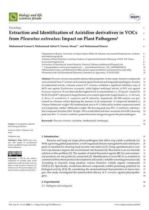 (PDF) Extraction and Identification of Aziridine derivatives in VOCs 2 ...