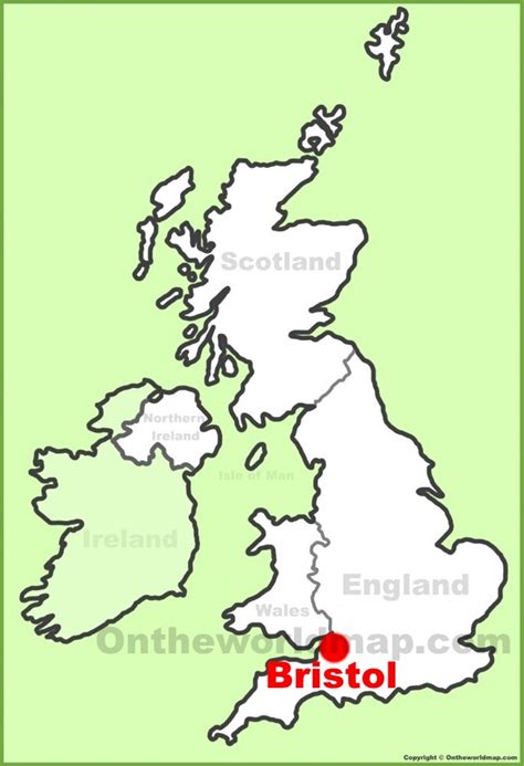 Bristol location on the UK Map - Ontheworldmap.com