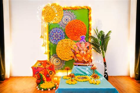 A Mandala Themed Floral Decoration for Ganesh Chaturthi Celebrations ...