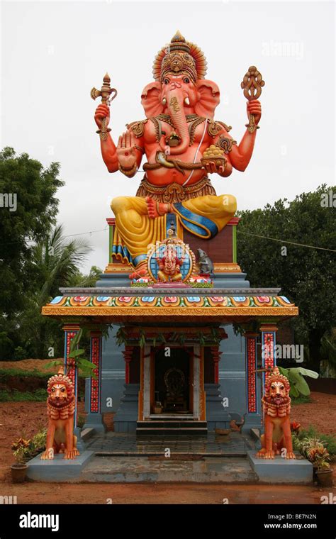 A sizeable Ganesh temple in rural Karnataka, south of Bangalore, in ...