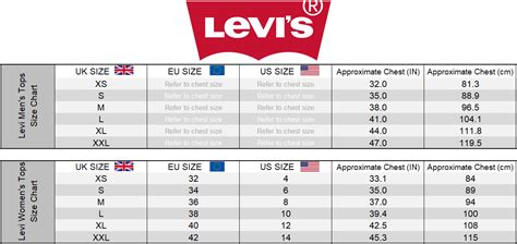 levi jean size conversion women Levi's sizing chart