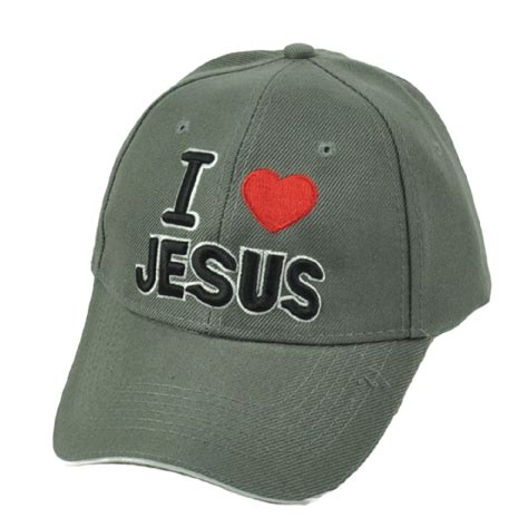 I Heart Love Jesus Religion Christian Hat Cap Dark Gray Curved Bill ...