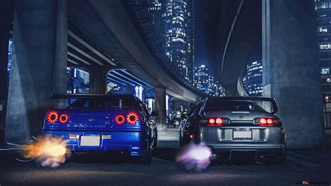 Toyota Supra And Nissan Skyline Wallpaper