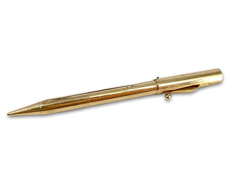 Lot - Unique 14kt Yellow Gold Ink Pen