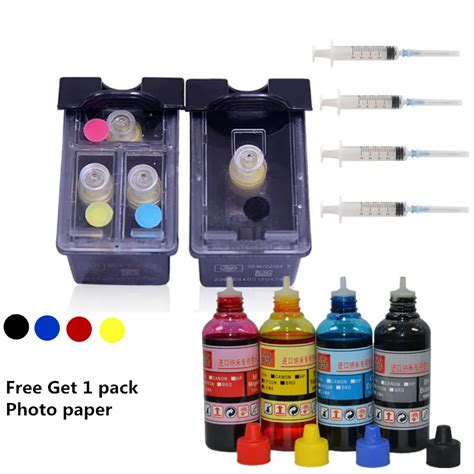 New version 301 Refillable ink cartridge +4 color ink for HP Officejet ...