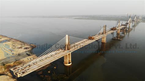 4 Lane Cable Stayed Bridge with Footpath across the Ganges between ...