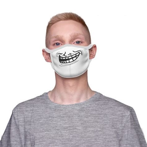 Troll Face Funny Fashion Mask Trollface Meme Mask 100% | Etsy