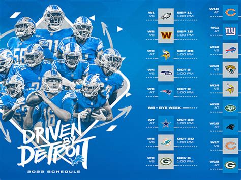 Detroit Lions 2024 Schedule - Evey Oneida