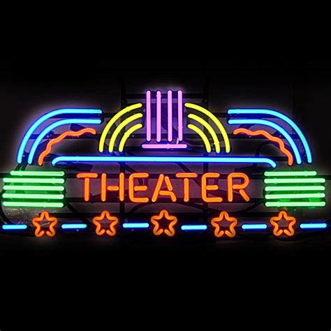 Theater Neon Sign - Elite Home Gamerooms | Game Room Art