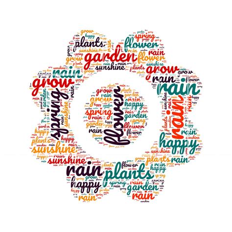 Digital PNG Flower Word Art Graphic Art Garden Word Art Great Design ...