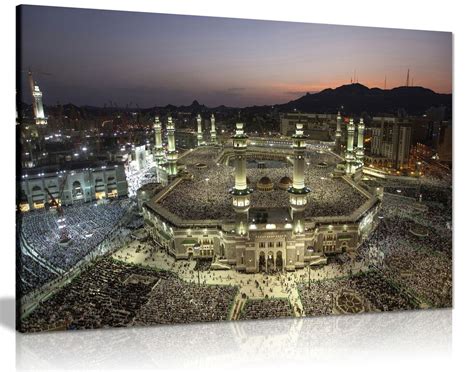 Islamic Art Mecca At Night Canvas - Panther Print