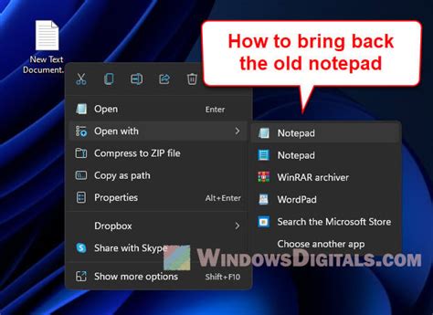 How to Restore Old Legacy Notepad in Windows 11