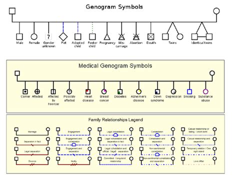 Bowen Genogram Symbols