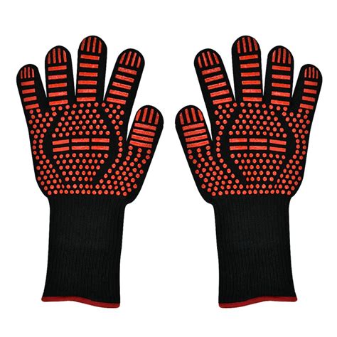 Tebru Fire Proof Gloves, 1 Pair of Fireproof High Temperature Resistant ...