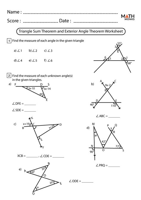 Triangle Sum Worksheet