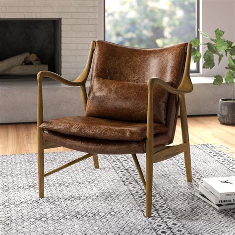 Bellis Genuine Leather Armchair | Accent chairs for living room ...