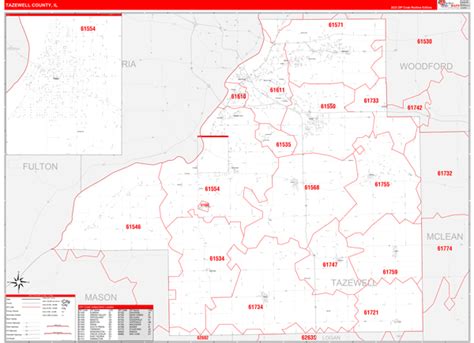 Wall Maps of Tazewell County Illinois - marketmaps.com