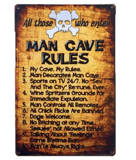 Man cave sign Vintage Metal Tin sign Bar Beer Art Posters Home Decor ...