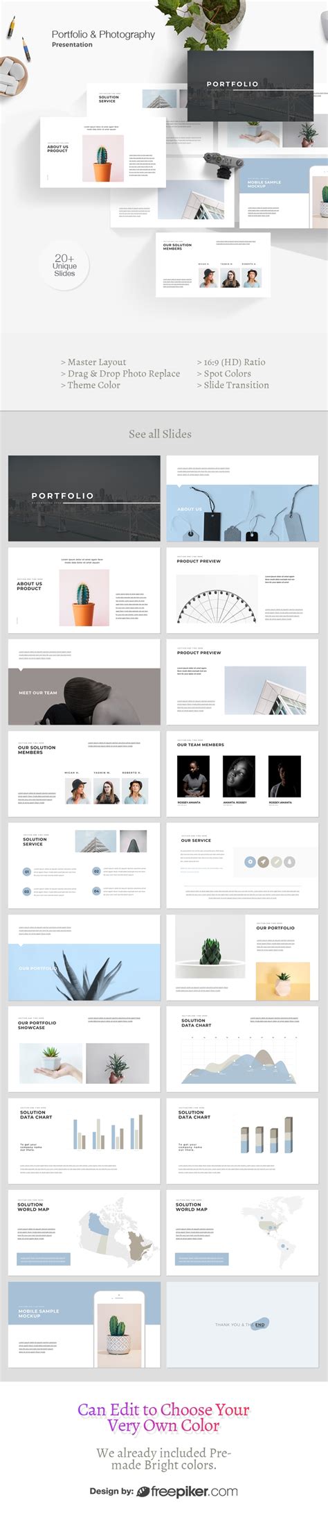 Freepiker | portfolio & photography powerpoint template