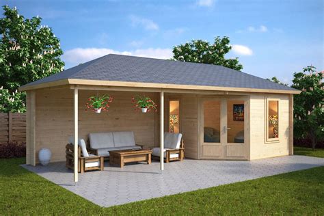 Gartenhaus „Sophia“ 10m² | 44mm | 3x3m | Hansagarten24 | Summer house ...