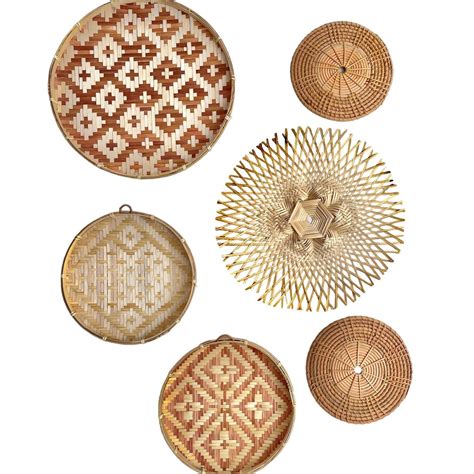 6 Piece Wall Decor Bamboo Basket Set Natural | Shop Today. Get it ...